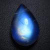 unique pcs wow wow - unbealivable - tope grade highest quailty - RAINBOW MOONSTONE - Tear Drop shape cabochon very very very rare quality - eye clean - full blue moon flashy fire all arround in the stone size 12x20 mm thick 8 mm weight 14.15 cts